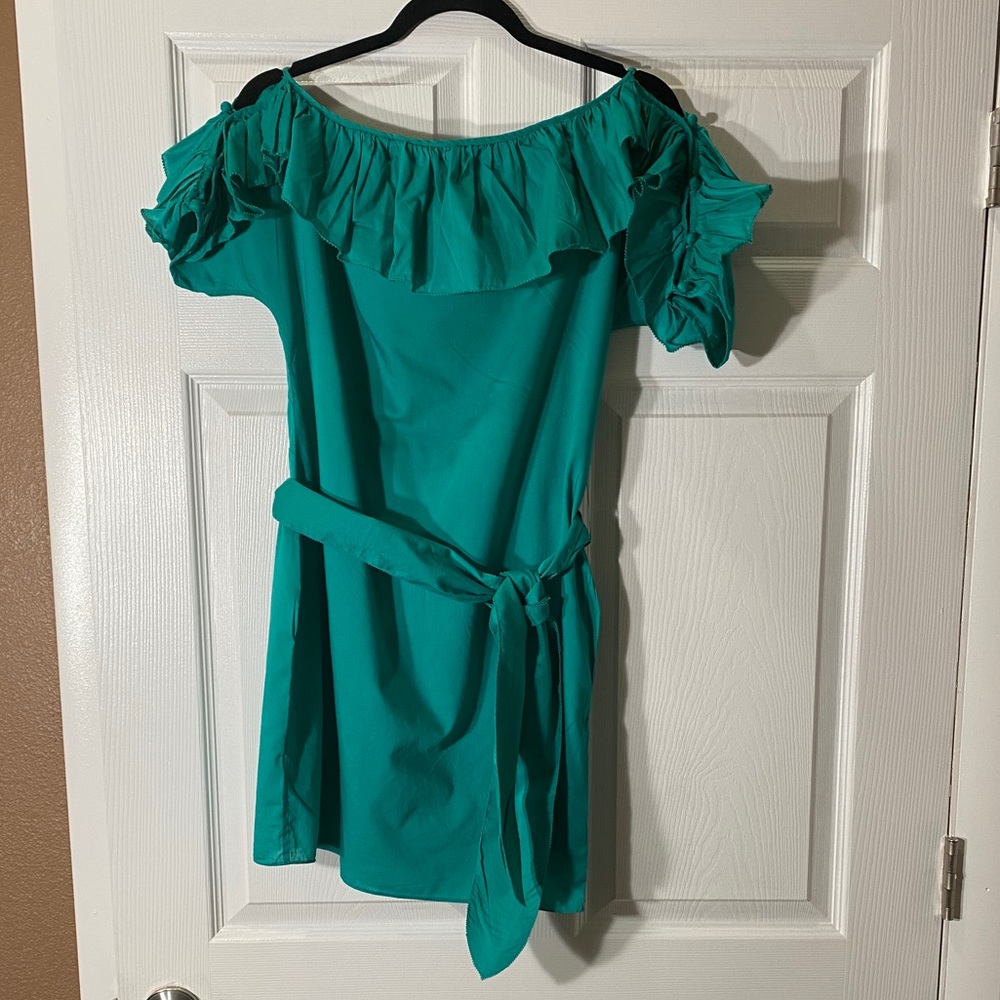 Juicy Couture ruffle collar green dress Size Small